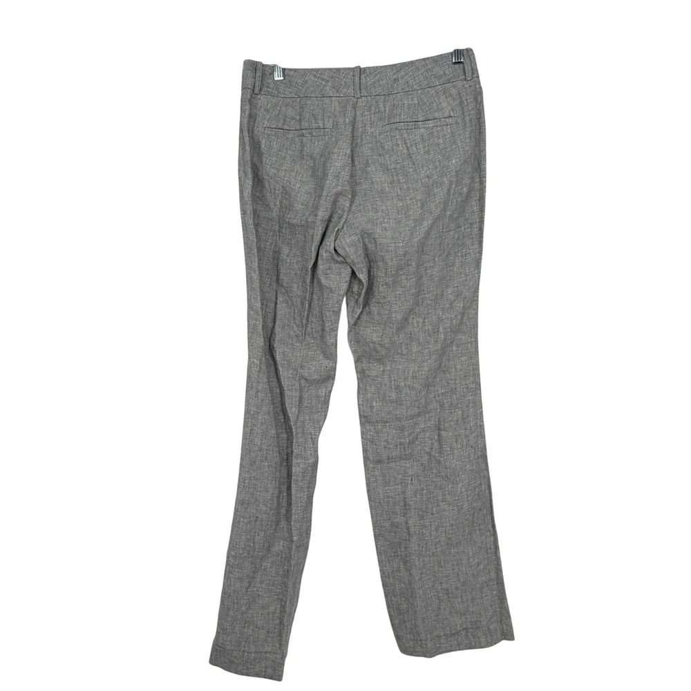 Banana Republic The Martin Fit Gray 100% Linen Wide Leg Dress‎ Pants Womens 6